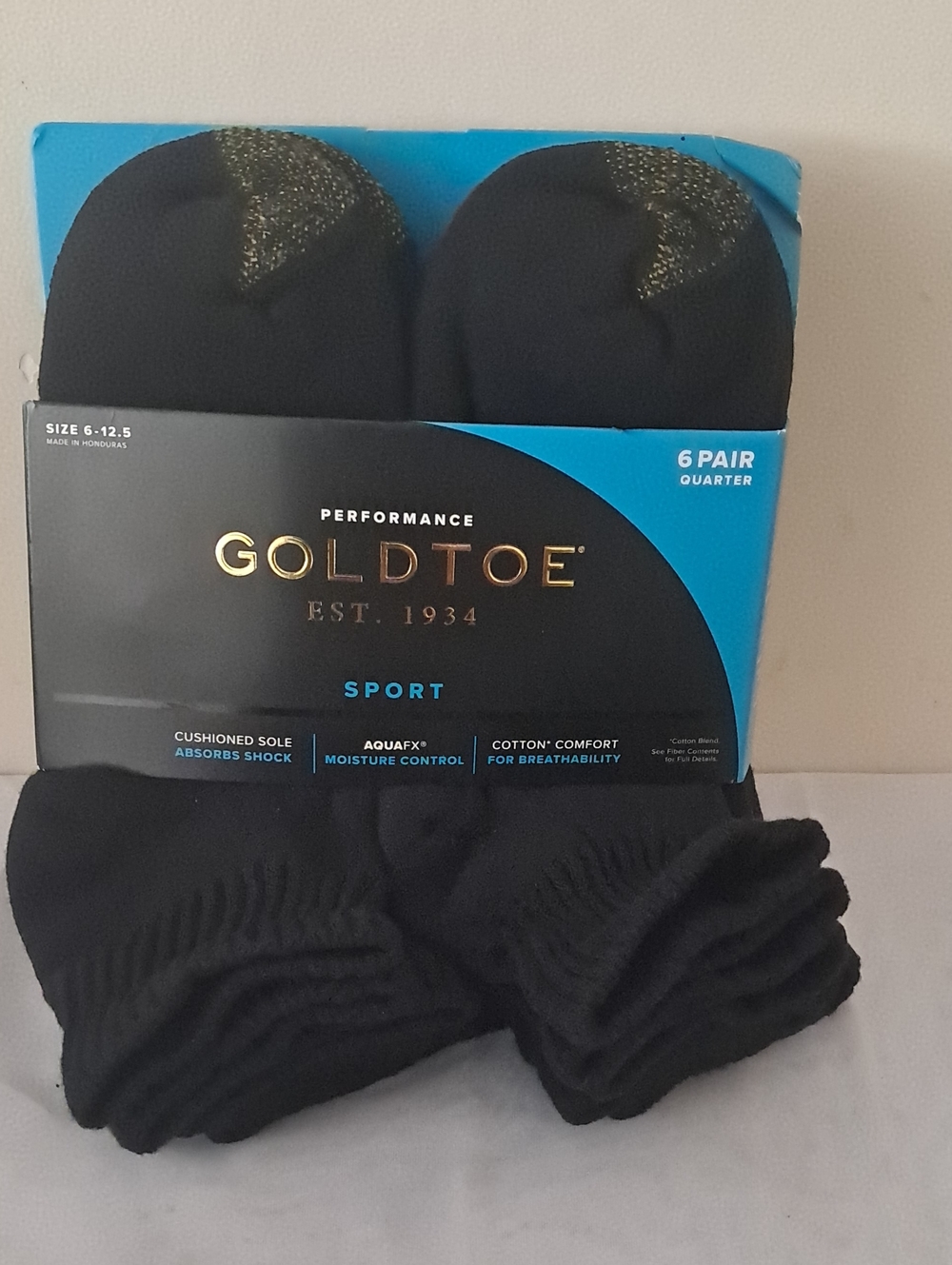 Gold Toe Black Quarter Athletic Socks - 6 Pack